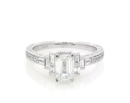 Previously Owned Neil Lane Emerald-Cut Diamond Engagement Ring 1-3/8 ct tw 14K White Gold