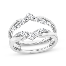 Previously Owned Diamond Enhancer Ring 3/8 ct tw Round-cut 14K White Gold