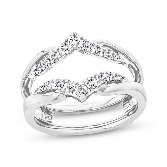 Previously Owned Diamond Enhancer Ring 3/8 ct tw Round-cut 14K White Gold