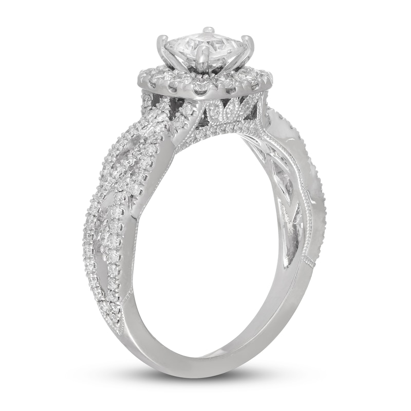 Previously Owned Neil Lane Diamond Engagement Ring 1-1/4 ct tw Princess & Round-cut 14K White Gold
