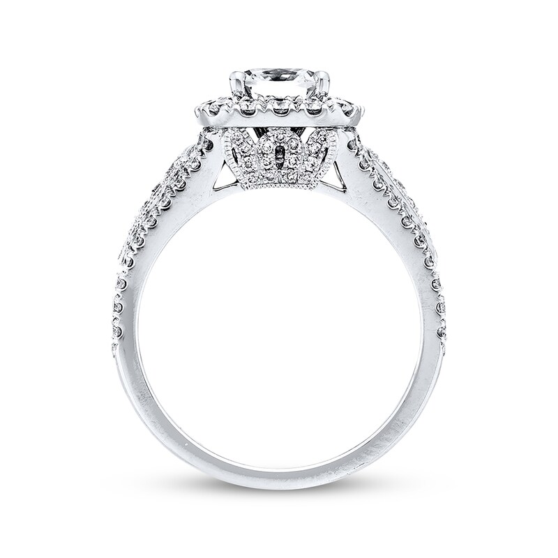 Main Image 3 of Previously Owned Neil Lane Diamond Engagement Ring 2-1/4 ct tw Cushion & Round-cut 14K White Gold