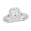 Previously Owned Neil Lane Diamond Engagement Ring 1-3/4 ct tw Emerald & Round-cut 14K White Gold