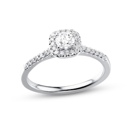 Previously Owned Diamond Engagement Ring 3/8 ct tw Round-cut 10K White Gold