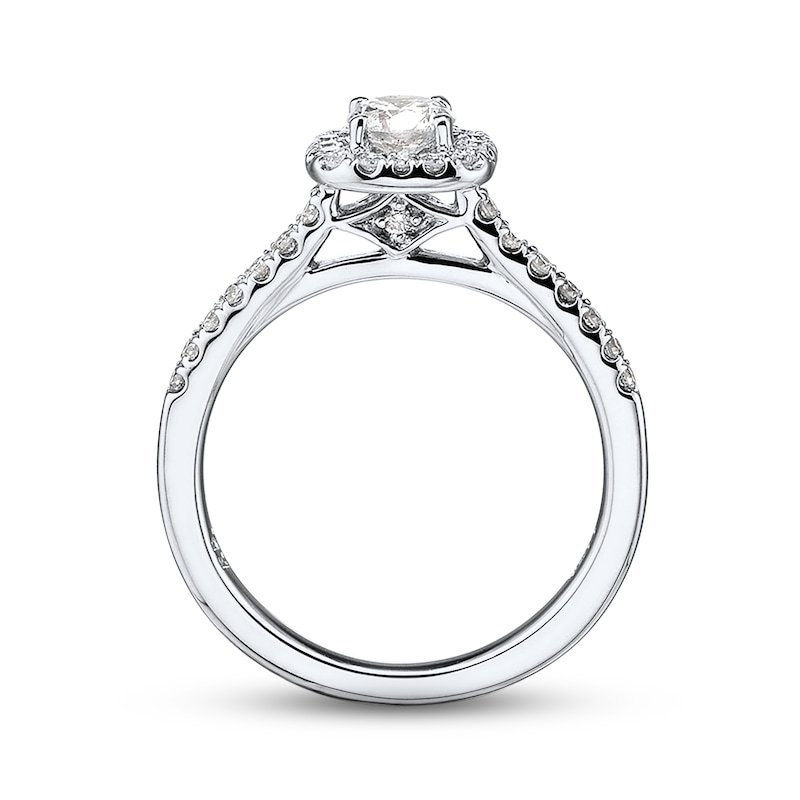 Main Image 3 of Previously Owned Diamond Engagement Ring 3/8 ct tw Round-cut 10K White Gold