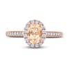 Thumbnail Image 3 of Previously Owned Oval Morganite Engagement Ring 1/4 ct tw Diamonds 14K Rose Gold