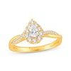 Previously Owned Diamond Engagement Ring 3/8 ct tw Pear & Round-cut 14K Yellow Gold