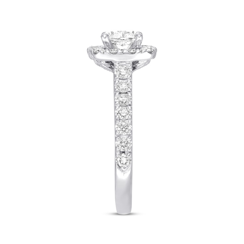 Main Image 2 of Previously Owned Neil Lane Diamond Engagement Ring 1-3/8 ct tw Cushion & Round-cut 14K White Gold - Size 5.75