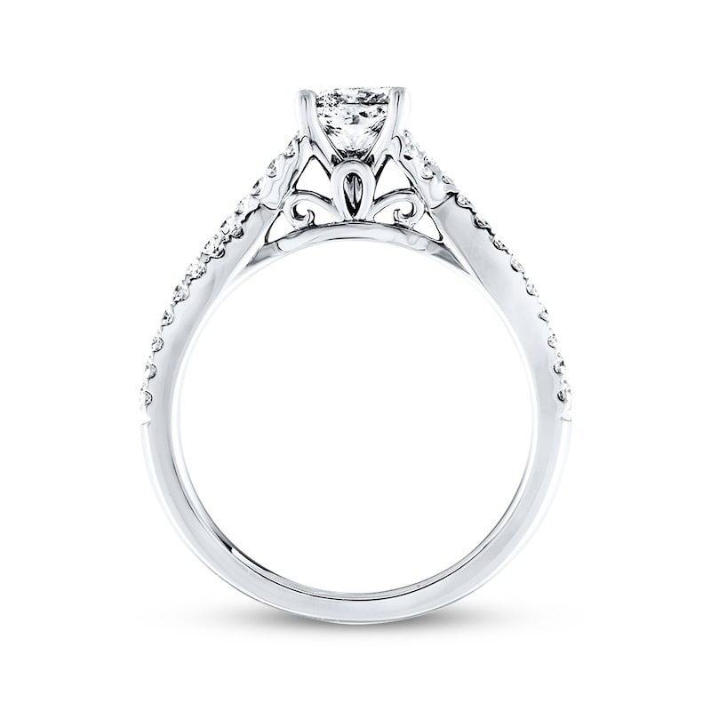 Main Image 3 of Previously Owned Princess-cut Diamond Engagement Ring 1 ct tw 14K White Gold