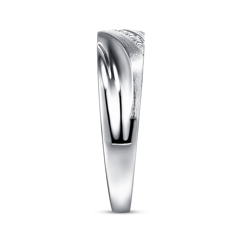 Main Image 3 of Previously Owned Men's Wedding Ring Diamond Accents 10K White Gold