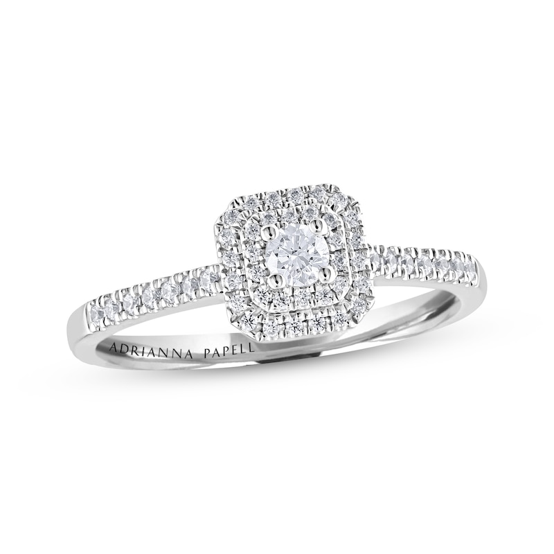 Previously Owned Adrianna Papell Diamond Engagement Ring 1/4 ct tw Round-cut 14K White Gold