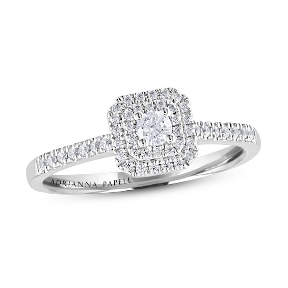 Previously Owned Adrianna Papell Diamond Engagement Ring 1/4 ct tw Round-cut 14K White Gold