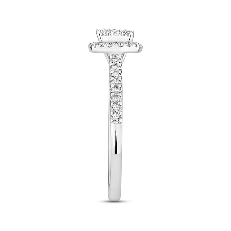 Main Image 2 of Previously Owned Diamond Engagement Ring 1/2 ct tw Round-cut 10K White Gold