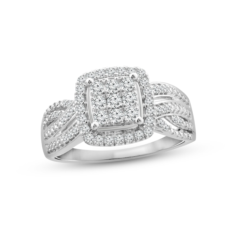 Main Image 1 of Previously Owned Diamond Engagement Ring 1/2 ct tw Round-cut 10K White Gold