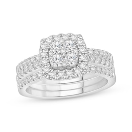 Previously Owned Multi-Stone Diamond Bridal Set 1 ct tw 10K White Gold