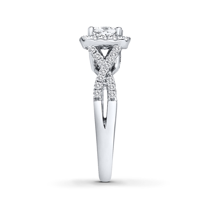 Main Image 2 of Previously Owned THE LEO Diamond Engagement Ring 1-1/4 ct tw Radiant & Round-cut 14K White Gold