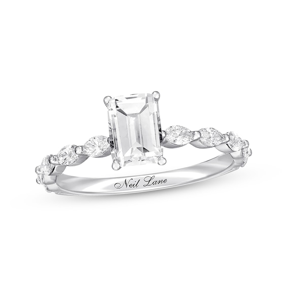 Previously Owned Neil Lane Premiere Emerald-cut Diamond Engagement Ring 1-3/8 ct tw 14K Gold Size 5