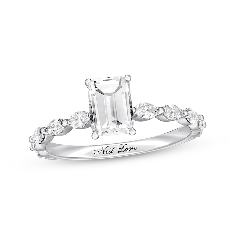 Previously Owned Neil Lane Premiere Emerald-cut Diamond Engagement Ring 1-3/8 ct tw 14K Gold