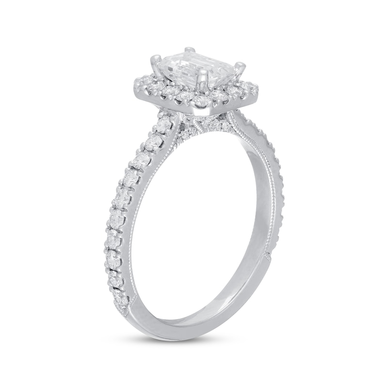 Previously Owned Neil Lane Premiere Engagement Ring 1-3/8 ct tw Emerald-cut 14K White Gold