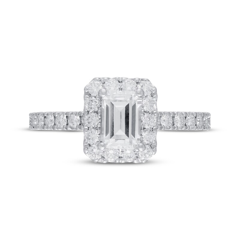 Previously Owned Neil Lane Premiere Engagement Ring 1-3/8 ct tw Emerald-cut 14K White Gold