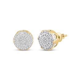 Previously Owned Men's Round-cut Diamond Earrings 1/4 ct tw 10K Yellow Gold