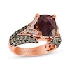 Thumbnail Image 1 of Previously Owned Le Vian Cushion-Cut Garnet Ring 1-1/6 ct tw Round Diamonds 14K Strawberry Gold - Size 4.5