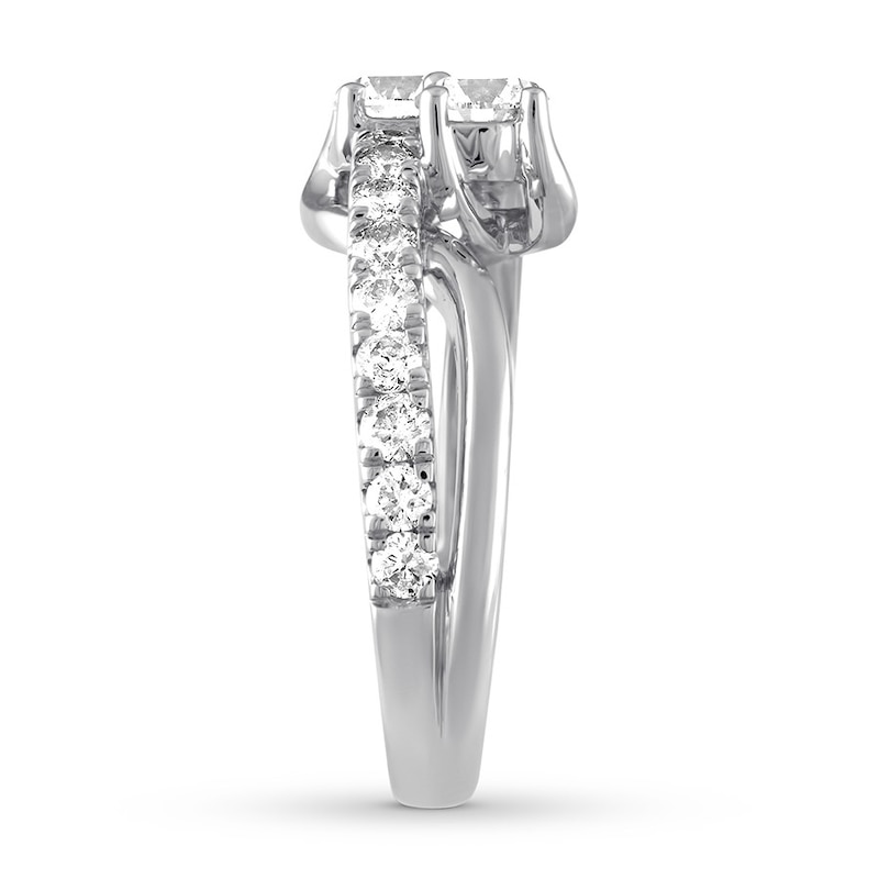 Main Image 2 of Previously Owned Ever Us Two-Stone Diamond Ring 1-1/2 ct tw Round 14K White Gold - Size 9.75