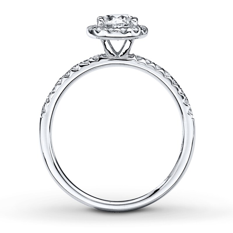 Main Image 2 of Previously Owned Diamond Engagement Ring 7/8 ct tw Round-cut 14K White Gold Size 3.5