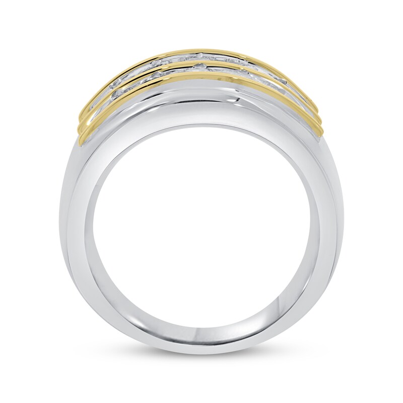 Main Image 2 of Previously Owned Men's Diamond Wedding Band 2 ct tw Round-cut 10K Two-Tone Gold - Size 13