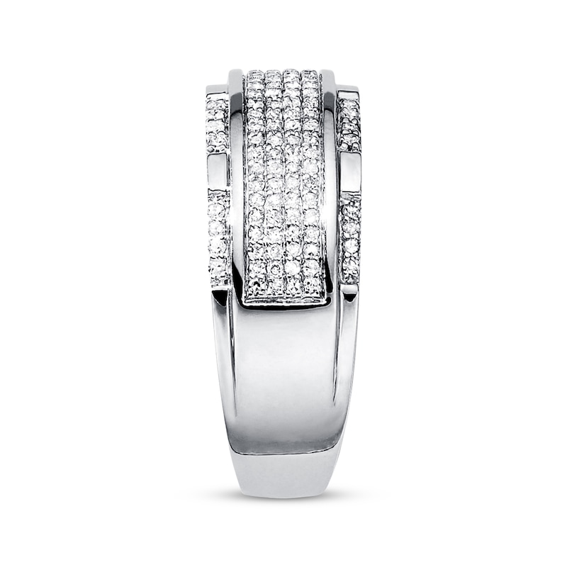 Main Image 1 of Previously Owned Men's Band 1/2 ct tw Diamonds 10K White Gold - Size 8