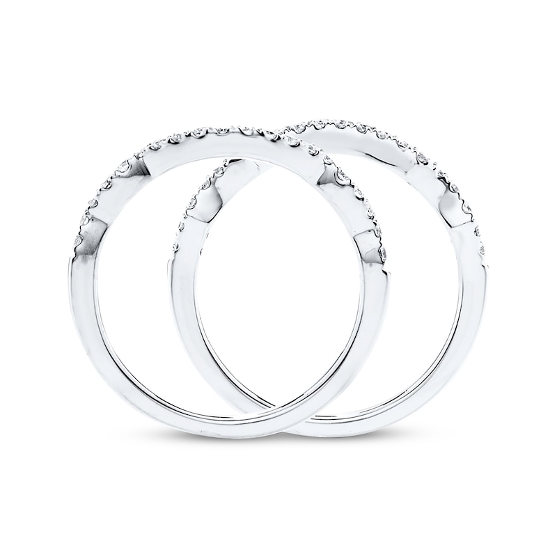 Main Image 3 of Previously Owned Diamond Wedding Bands 3/8 ct tw Round-cut 14K White Gold Size 11