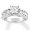 Thumbnail Image 1 of Previously Owned Diamond Engagement Ring 1-7/8 ct tw Princess/Round-cut 14K White Gold Size 9.75