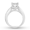 Thumbnail Image 3 of Previously Owned Diamond Engagement Ring 1-7/8 ct tw Princess/Round-cut 14K White Gold Size 9.75