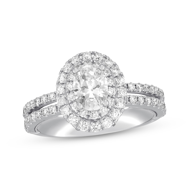 Previously Owned Neil Lane Diamond Engagement Ring 1-3/4 ct tw Oval 14K White Gold - Size 4.5