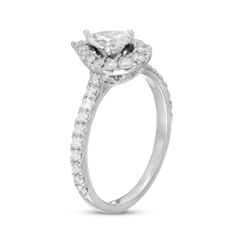 Previously Owned Neil Lane Diamond Engagement Ring 1 ct tw Pear & Round 14K White Gold