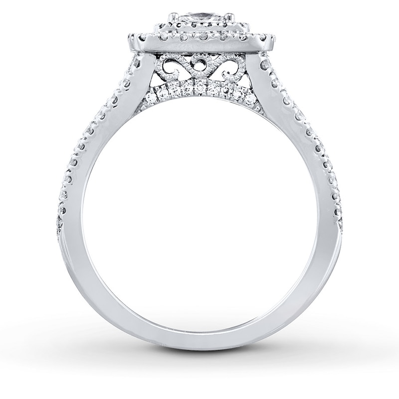 Main Image 2 of Previously Owned Neil Lane Diamond Engagement Ring 1-3/4 ct tw Princess & Round-cut 14K White Gold - Size 4.5