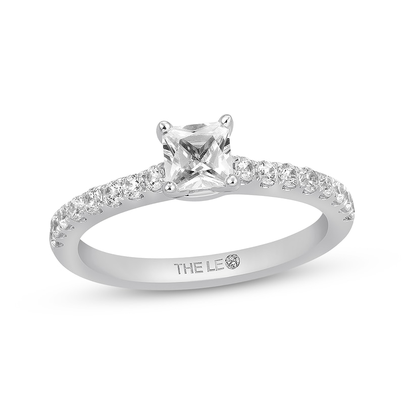 Main Image 1 of Previously Owned THE LEO Diamond Engagement Ring 3/4 ct tw Princess & Round-cut 14K White Gold - Size 4.5