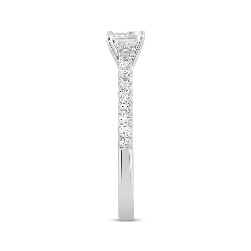 Main Image 2 of Previously Owned THE LEO Diamond Engagement Ring 3/4 ct tw Princess & Round-cut 14K White Gold - Size 4.5