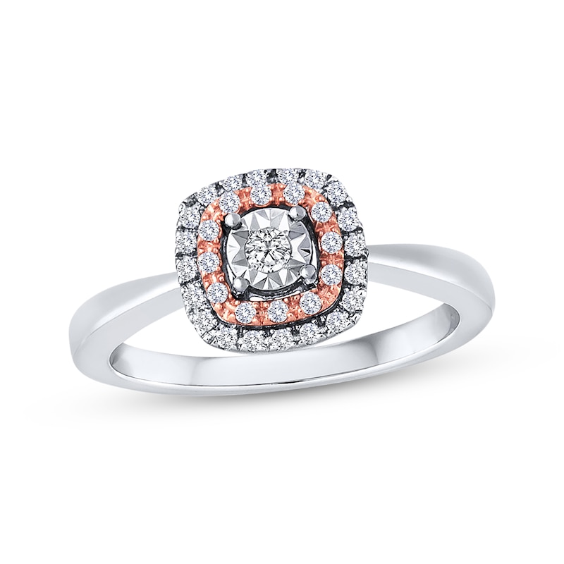 Main Image 1 of Previously Owned Diamond Ring 1/5 ct tw Round-cut Sterling Silver/10K Gold - Size 9.25
