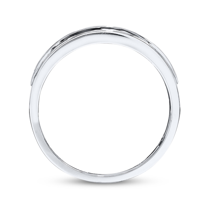 Main Image 3 of Previously Owned Men's Diamond Band 1/2 ct tw Round-cut 10K White Gold Size 12.75