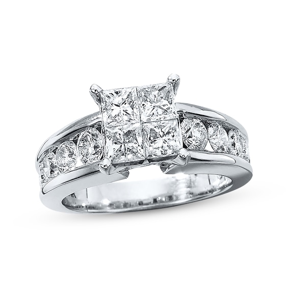 Previously Owned Diamond Engagement Ring 2-1/2 ct tw 14K White Gold Size 11.5