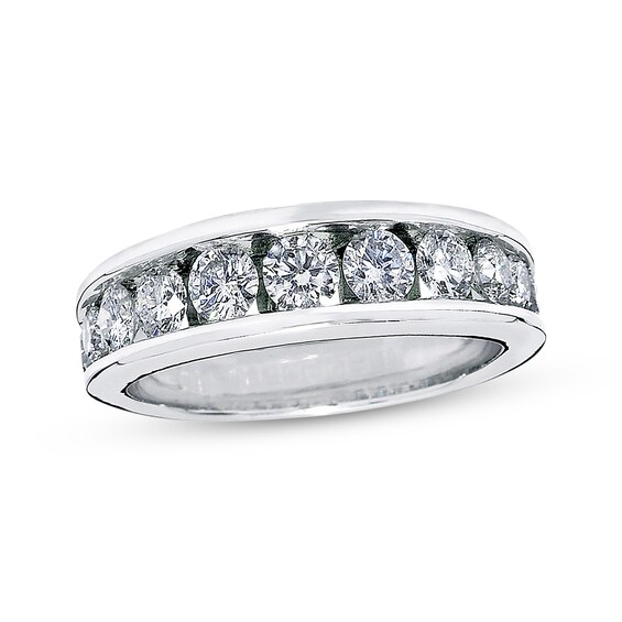 Previously Owned Diamond Wedding Band 1-1/5 ct tw Round-cut 14K White Gold Size 4.5