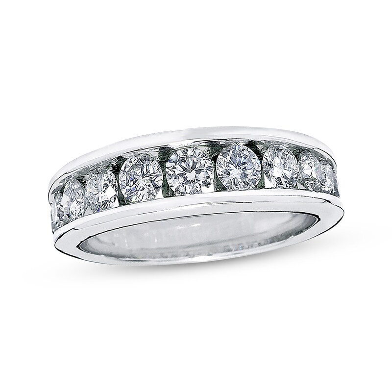 Main Image 1 of Previously Owned Diamond Wedding Band 1-1/5 ct tw Round-cut 14K White Gold Size 4.5