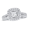 Thumbnail Image 1 of Previously Owned Engagement Ring 1-1/2 ct tw Princess & Round-cut Diamonds 14K White Gold Size 4.5