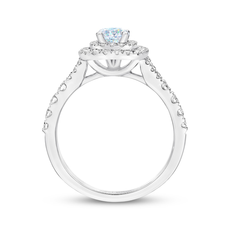 Main Image 3 of Previously Owned THE LEO First Light Diamond Engagement Ring 1 ct tw Round-cut 14K White Gold Size 10.5