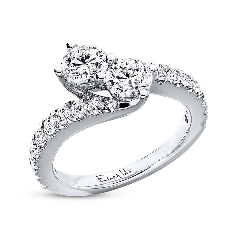 Main Image 2 of Previously Owned Ever Us Two-Stone Anniversary Ring 2 ct tw Diamonds 14K White Gold - Size 10.5