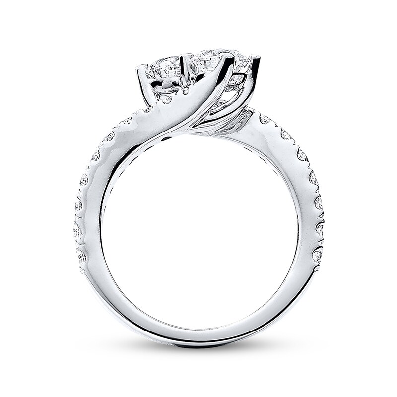 Main Image 3 of Previously Owned Ever Us Two-Stone Anniversary Ring 2 ct tw Diamonds 14K White Gold - Size 10.5