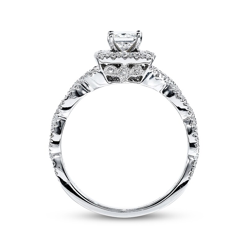 Main Image 3 of Previously Owned Neil Lane Diamond Engagement Ring 1 ct tw Princess & Round-cut 14K White Gold Size 4.75