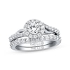 Thumbnail Image 0 of Previously Owned THE LEO Diamond Bridal Set 1 ct tw Round-cut 14K White Gold - Size 3.5