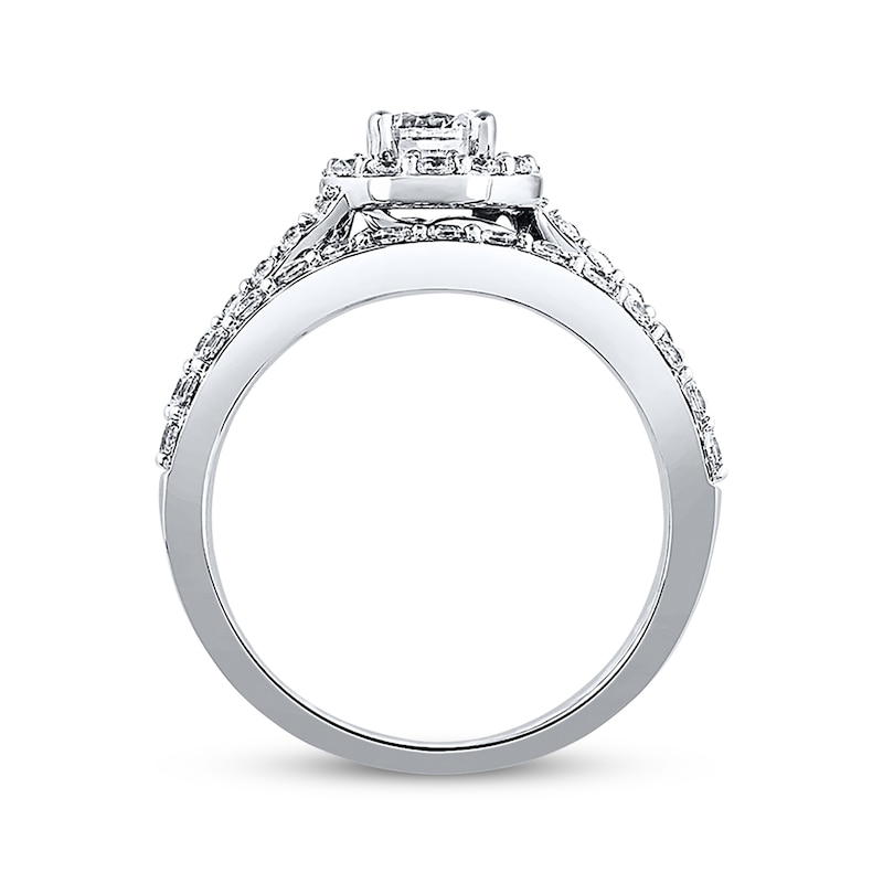 Previously Owned THE LEO Diamond Bridal Set 1 ct tw Round-cut 14K White Gold - Size 3.5