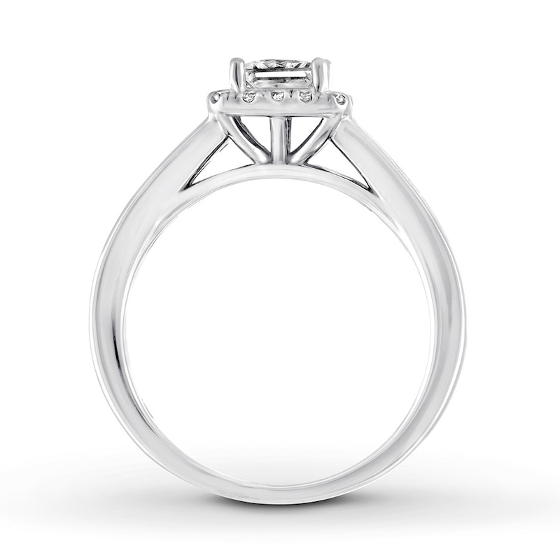 Main Image 2 of Previously Owned Diamond Engagement Ring 1-3/8 ct tw Princess/Round 14K Gold